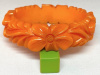 BB257 superb flower carved cantaloupe bakelite bangle